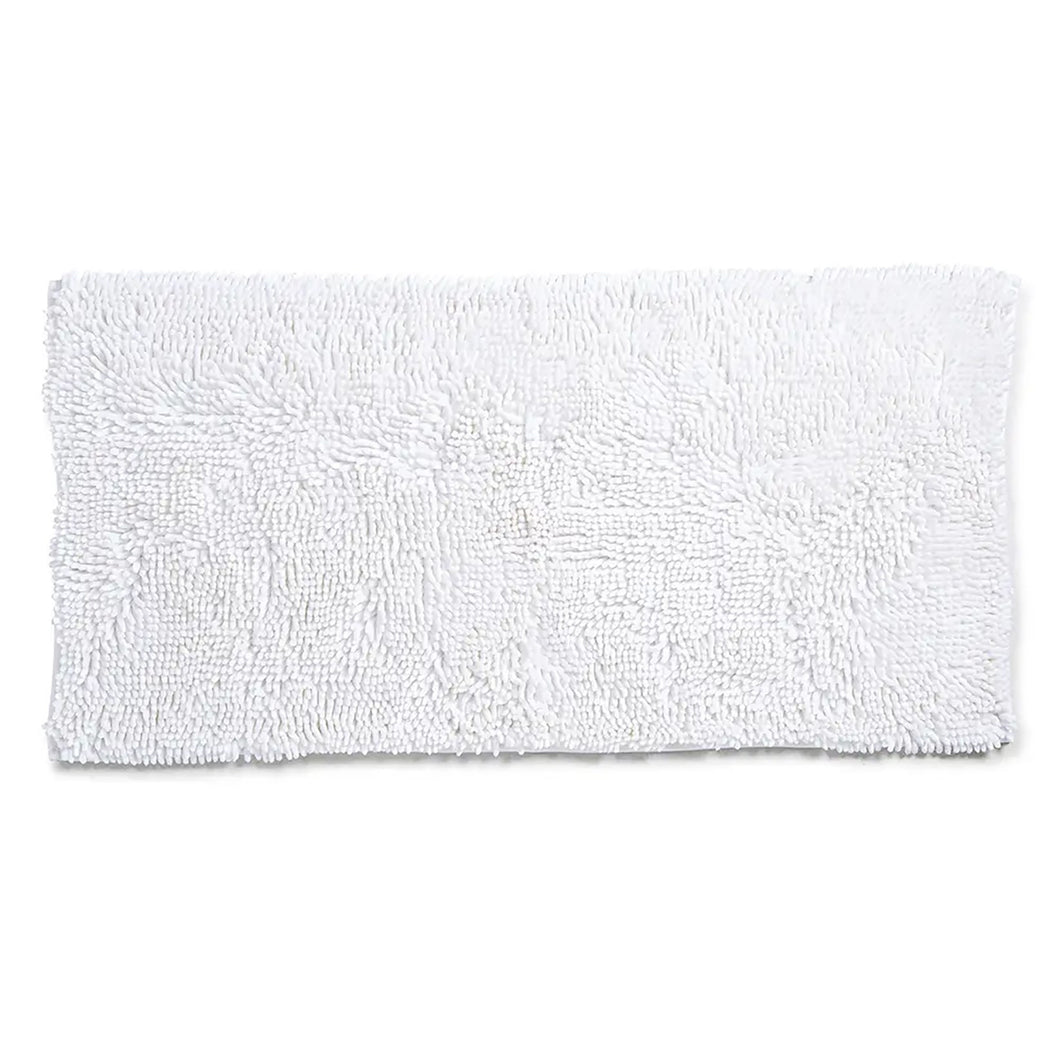 Luxury Chenille Bath Mat - White