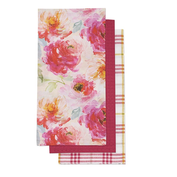 Peony Kitchen Towel Set Of 3