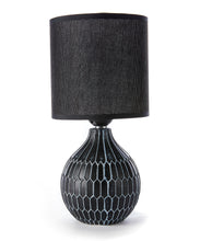 Load image into Gallery viewer, Patterned Black Table Lamp
