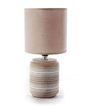 Load image into Gallery viewer, Stiped Texture Beige &amp; White Table Lamp
