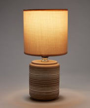 Load image into Gallery viewer, Stiped Texture Beige &amp; White Table Lamp
