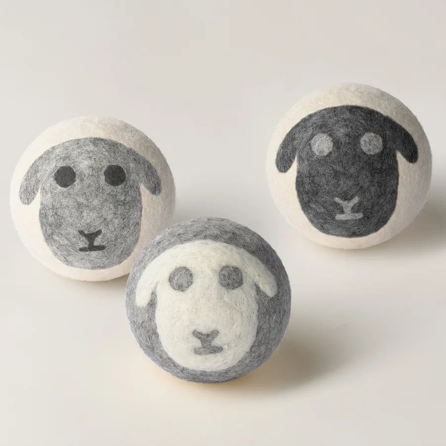 ModWool Felt Sheep Dryer Balls 3pc. In Cotton Bag