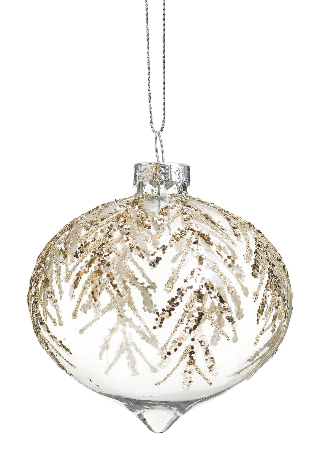 Clear Onion Mini Leaves Glass Ornament