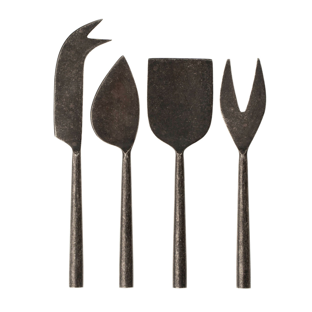 Tides Cheese Knives S/4 Tumbled Black