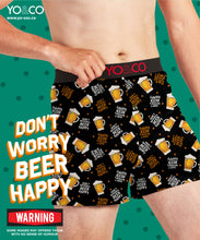 Load image into Gallery viewer, Yo &amp; Co Boxer Brief - Don&#39;t Worry Beer Happy
