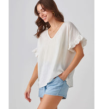 Load image into Gallery viewer, Beachcomber Short Ruffle Sleeve Top
