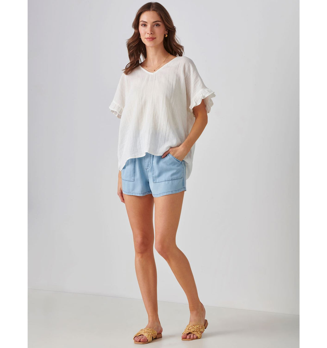 Beachcomber Short Ruffle Sleeve Top