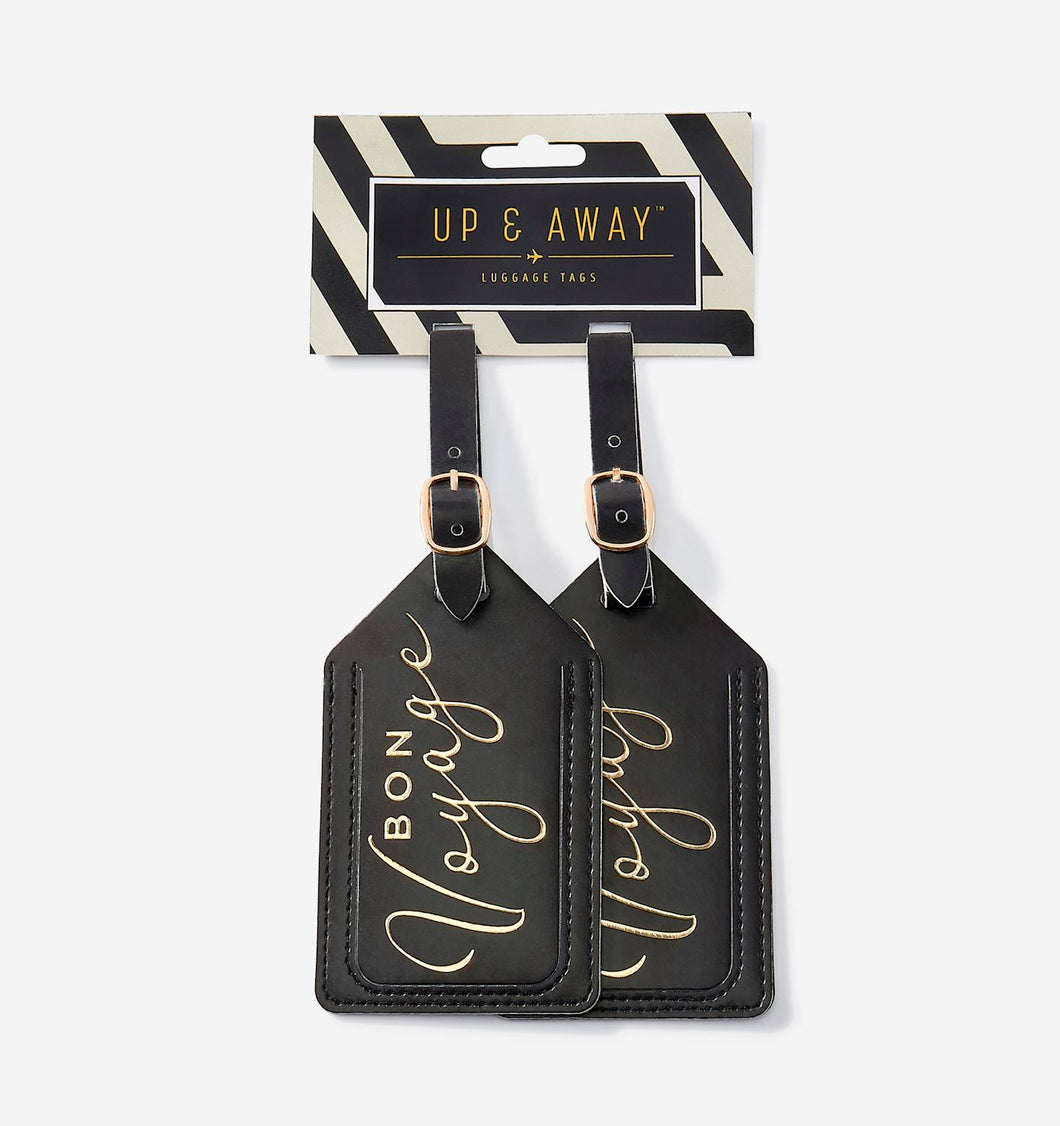 Bon Voyage - Black Luggage Tag Set