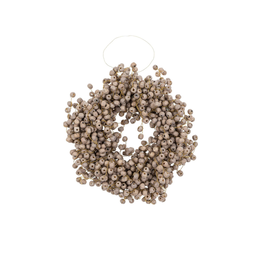 Beaded Berry Wreath Grey