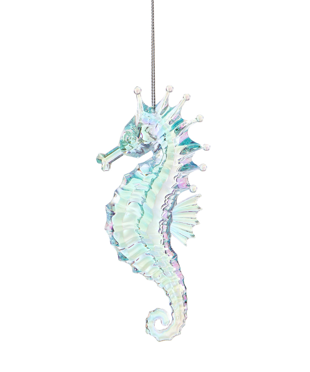 Shimmering Blue Seahorse Ornament