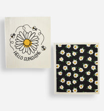 Load image into Gallery viewer, Reusable Dish Cloth Set of 2 - Daisy Flower
