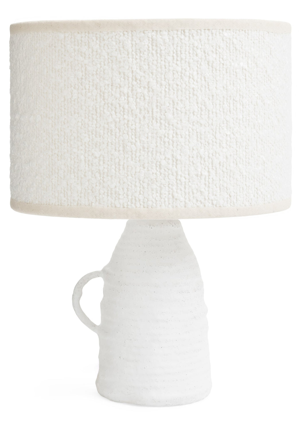 Table Lamp Paper Rope Base W/Sherpa Shade