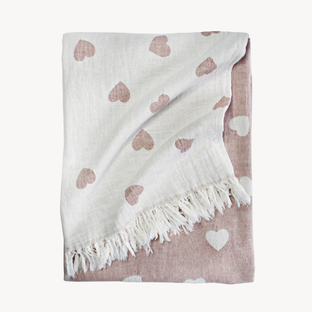 Have A Heart Turkish Towel - Shell