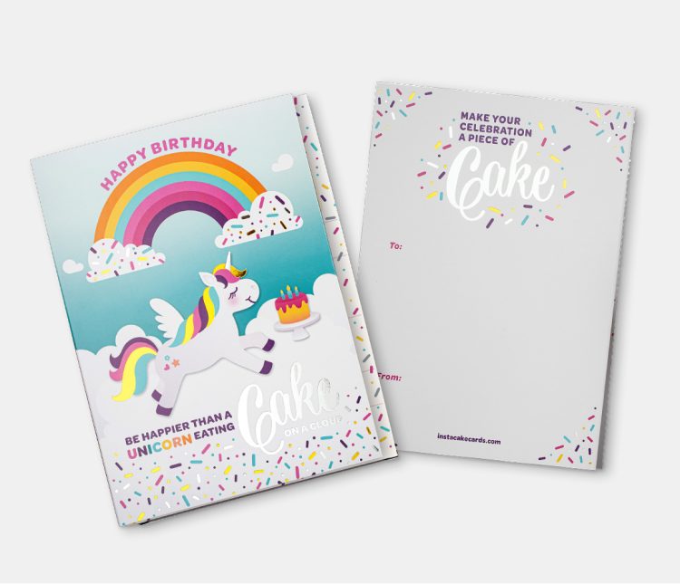 Unicorn Happy Birthday Cake Card