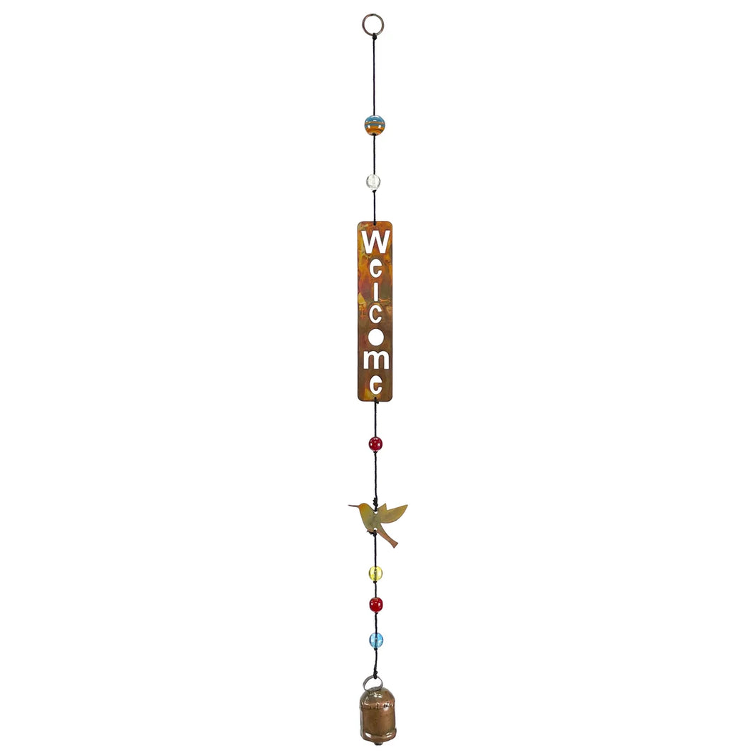 Iron Bell Chimes - Welcome Flamed Copper 22