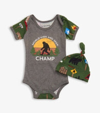 Load image into Gallery viewer, Baby Onesie With Hat - Hide &amp; Seek
