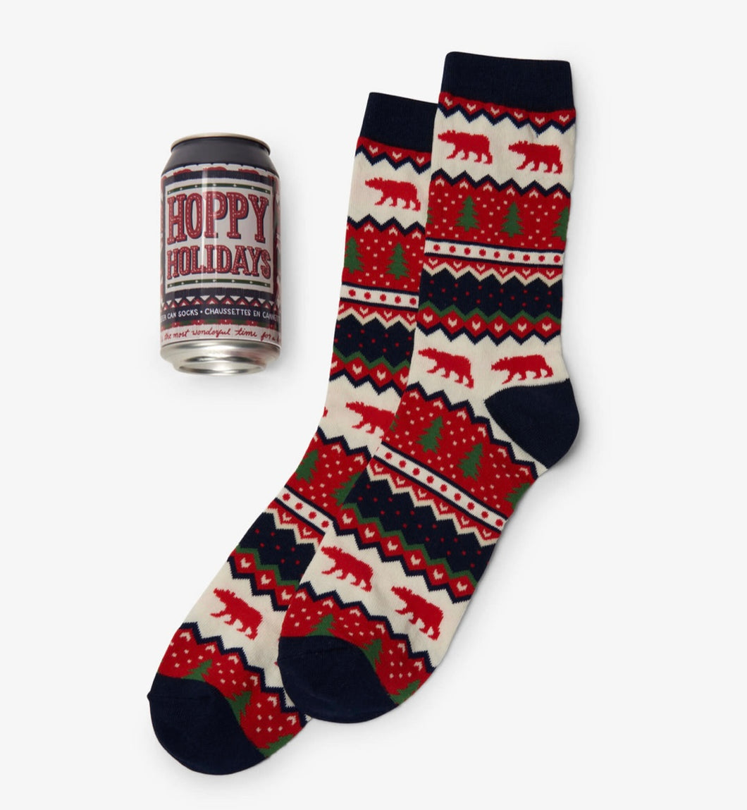 Men's Beer Can Socks - Hoppy Holidays