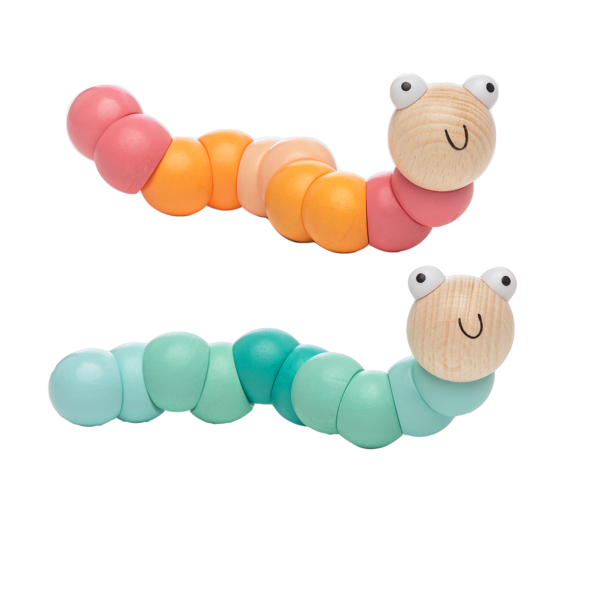 Wooden Twisty Worms - Pastel